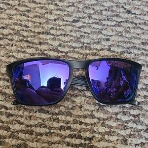 Stylish Black Sunglasses with Purple Lenses